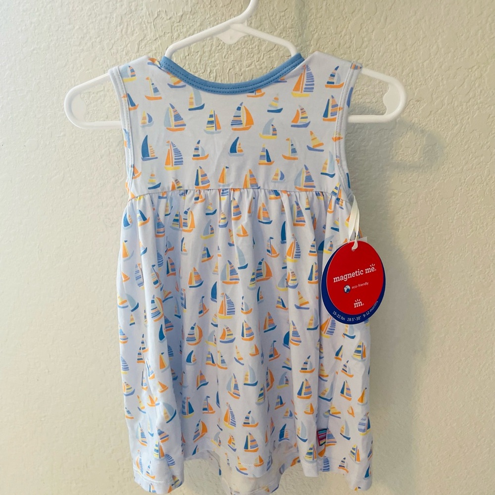 Magnetic Me Nautical Sailboat Dress - Blue and Yellow
